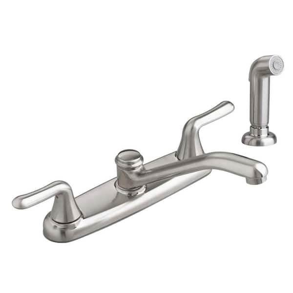 American Standard Colony Soft 2-Handle Standard Kitchen Faucet with Side Sprayer with 2.2 gpm in Stainless Steel