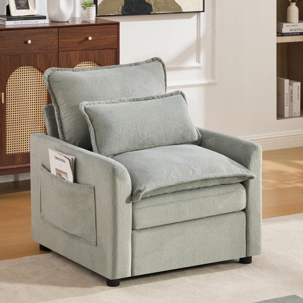 Green Single Seat Upholstered Accent Soft  with Double-Layer Cushion and Side Storage Pockets price history on PriceWatchPro