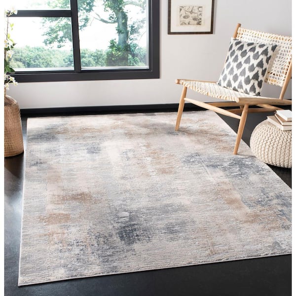 Invista Cream/Gray 9 ft. x 12 ft. Abstract Area Rug