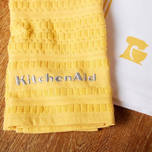 KitchenAid Mixer Yellow/White Solid and Checkered Cotton Kitchen