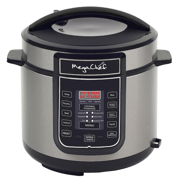 10 Qt. Stainless Steel Electric Pressure Cooker with Built-In Timer 10 Qt. Stainless Steel Electric Pressure Cooker with Built-In Timer