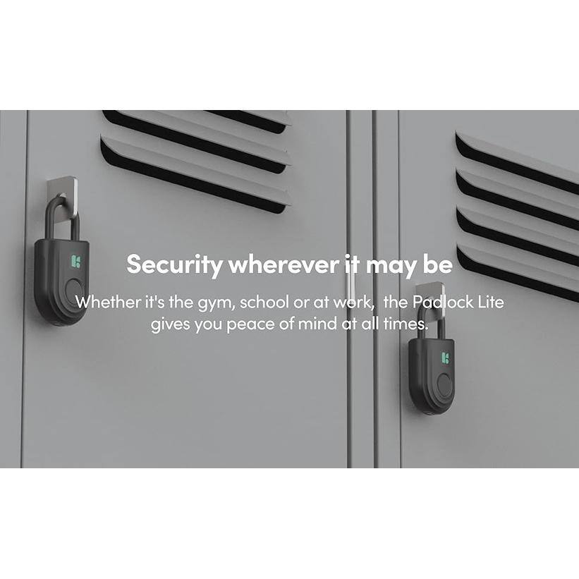 Black Smart Fingerprint Padlock with Mobile App