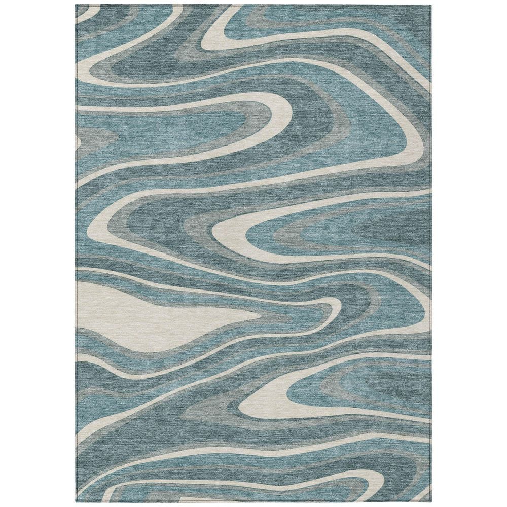 Chantille Machine Washable Indoor/Outdoor Abstract ACN2493 Teal 5 ft. x 7 ft. 6 in. Area Rug price history on PriceWatchPro