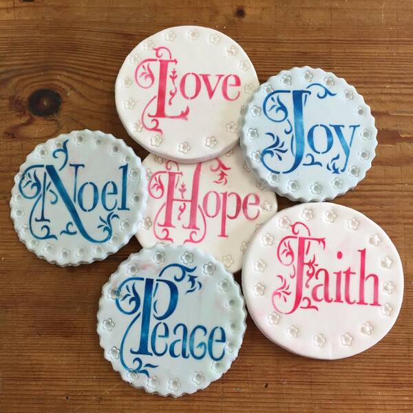 4 pc Word Stencil Hope Joy Love Peace Country Family Home Decor Signs U Paint 3" 
