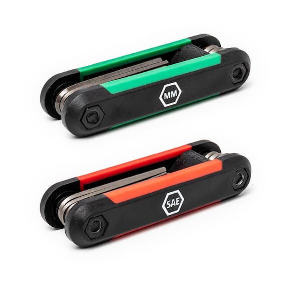 Husky SAE/Metric Folding Hex Key Set (17-Piece) HFHKSM17PC - The