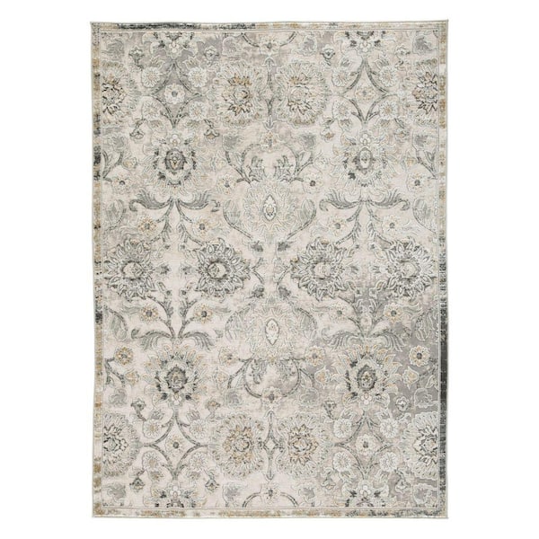 Benjara Modern Green and Cream 8 ft. x 10 ft. Polypropylene Area Rug