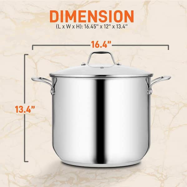 Nutrichef Cookware 3 qt. Stainless Steel Soup Pot with Lid NCSP3