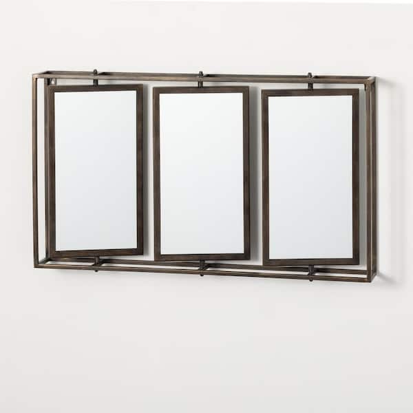 SULLIVANS 18 in. x 31.25 in. Farmhouse Triple Rectangle Framed Decorative Mirror