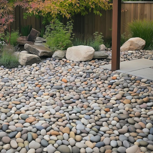 Multi-Colored 0.5 cu. ft. per Bag (1 in. to 2.5 in. ) Bagged Landscape Pebbles (55 Bags/22.5 cu. ft. /Pallet)