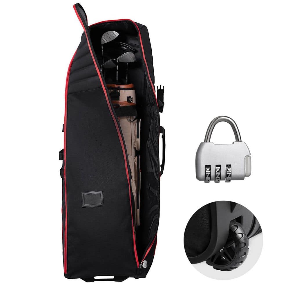 SKYSHALO Golf Travel Bag, Heavy Duty 1000D Nylon Wear-Resistant, Golf Luggage Case, Outdoors Soft-Sided Golf Travel Cover Case