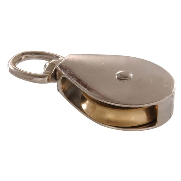 The Hillman Group Hardware Essentials Solid Brass Single Sheave Swivel Pulley (1/2")