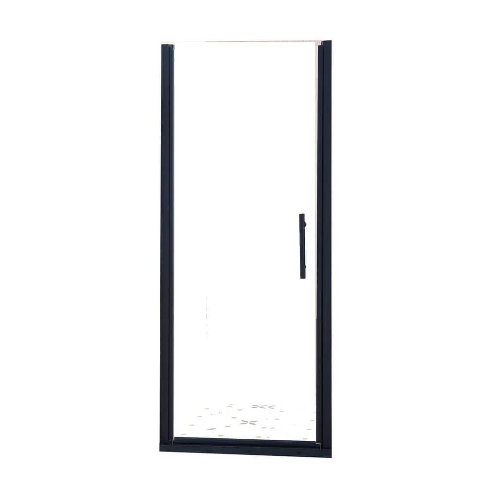 34 in. - 35.5 in. W x 75 in. H Pivot Single Swing Frameless Shower Door in Matte Black Finish with Clear Glass price history on PriceWatchPro