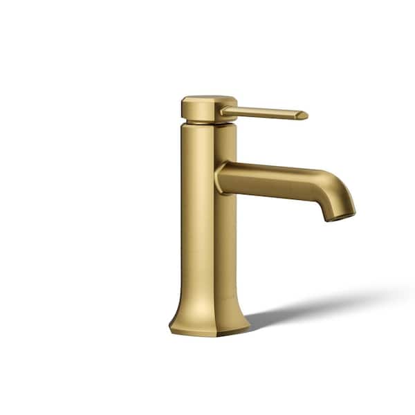 KOHLER Occasion Single-Handle Single Hole Bathroom Faucet in Vibrant Brushed Moderne Brass