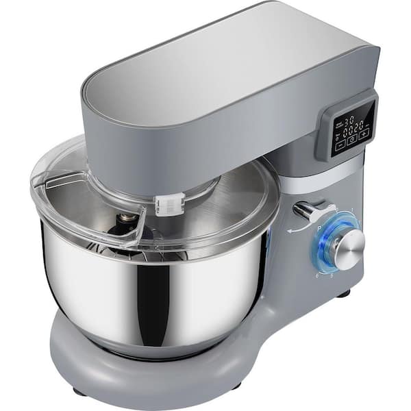 SKYSHALO Stand Mixer, 660W Electric Dough Mixer with 6 Speeds LCD Screen Timing, Tilt-Head Food Mixer,5.8 Qt,2025 Upgrade,Grey