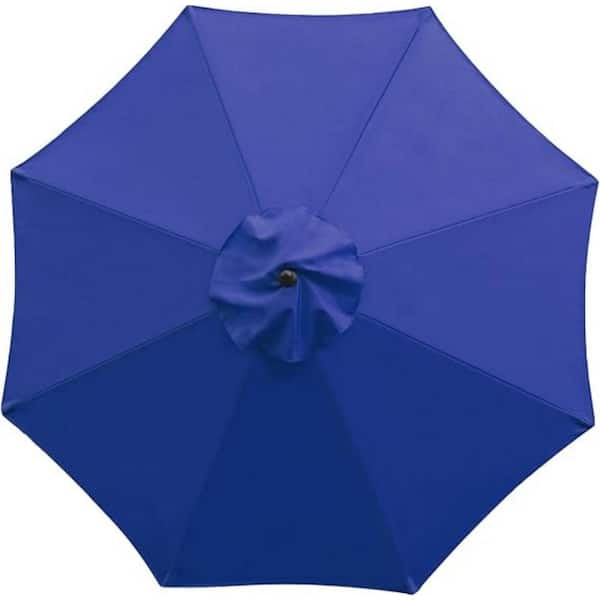 9 ft. Patio Umbrella Replacement Canopy Market Umbrella Top Outdoor Umbrella Canopy with 8 Ribs in Navy Blue