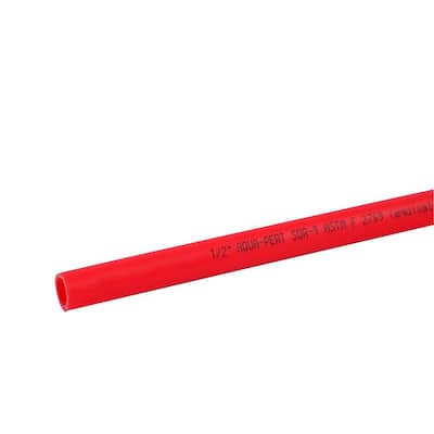 1/2 in. x 10 ft. Straight PE-RT Polyethylene Raised Temperature Red Pipe