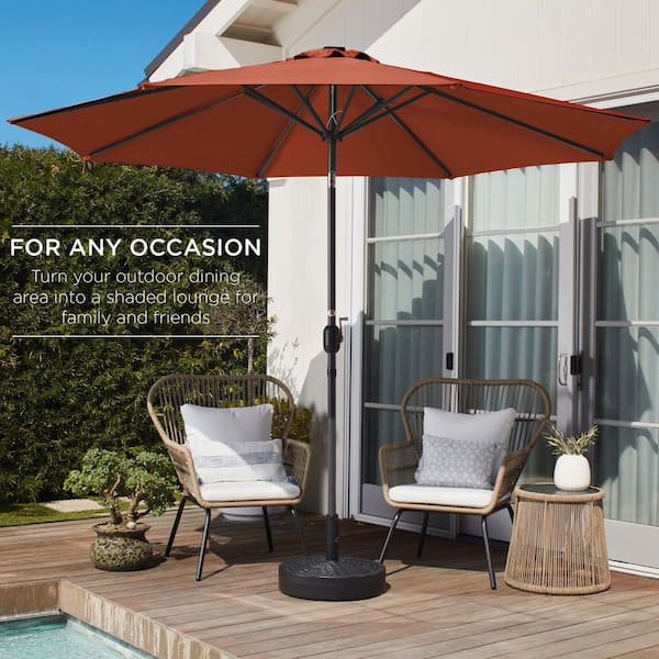 commercial heavy duty patio umbrellas FUNDAZE 10ft Heavy Duty Patio Umbrella with Base - Hanging Cantilever  Offset Umbrella, Commercial Grade for Deck, Backyard, Garden,Green
