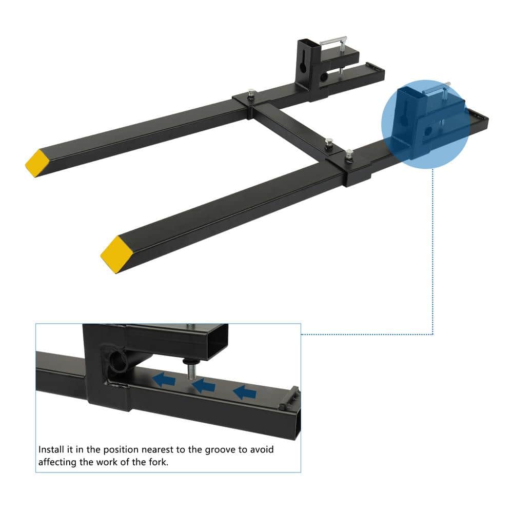 Heavy Duty Black Steel 60 Inch Clamp On Pallet Forks