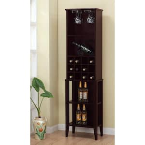 Baxton Studio Austin 24 Bottle Dark Brown Bar Cabinet 28862 3801