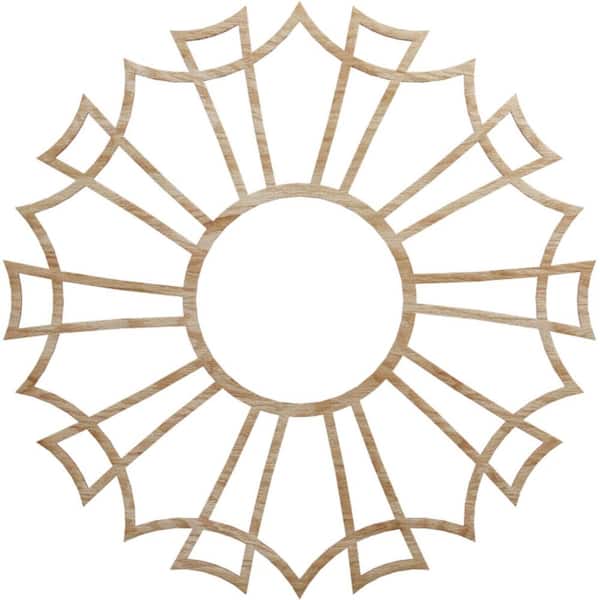 Ekena Millwork 30 in. x 30 in. x 1/4 in. Augustus Wood Fretwork Pierced Ceiling Medallion, Red Oak