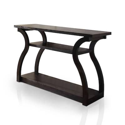 Adrianna 48 in. Black Standard Rectangle Wood Console Table with Storage