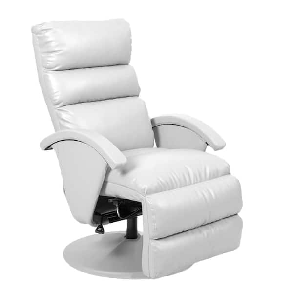 44 1 In White Faux Leather Ergonomic, White Faux Leather Recliners