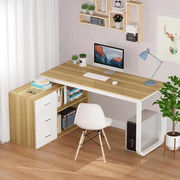 Redwud Grabby Engineered Wood Study Table, Writing Desk, Computer Desk, Study  Desk, Office Desk, Small Office Table, Laptop Table with Drawer, Computer  Table (White) (D.I.Y) Matte Finish : : Home