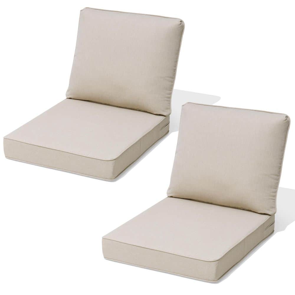 27.6 in. x 24.4 in. x 4.5 in. Patio Couch Cushion Set with 30D Sponge 2-Pieces Thickened Outdoor Sofa Cushions in Beige price history on PriceWatchPro