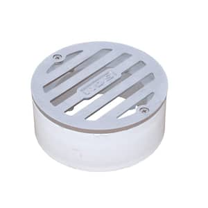 3 in. Round Grate with PVC Collar, Chrome