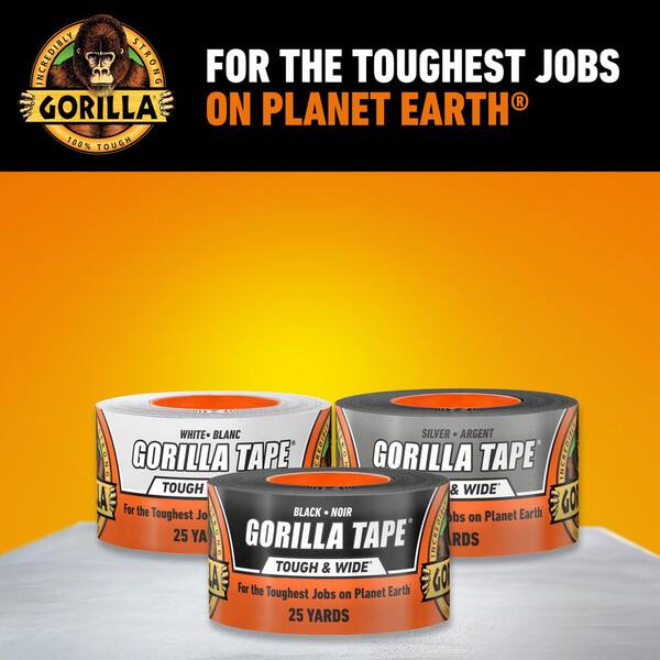 Gorilla 25 yds. Tough and Wide Black Duct Tape (2-Pack) 106425
