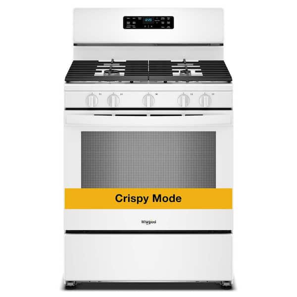 30 in. 4 Burners Freestanding Gas Range in White with Crispy Mode and Griddle Zone