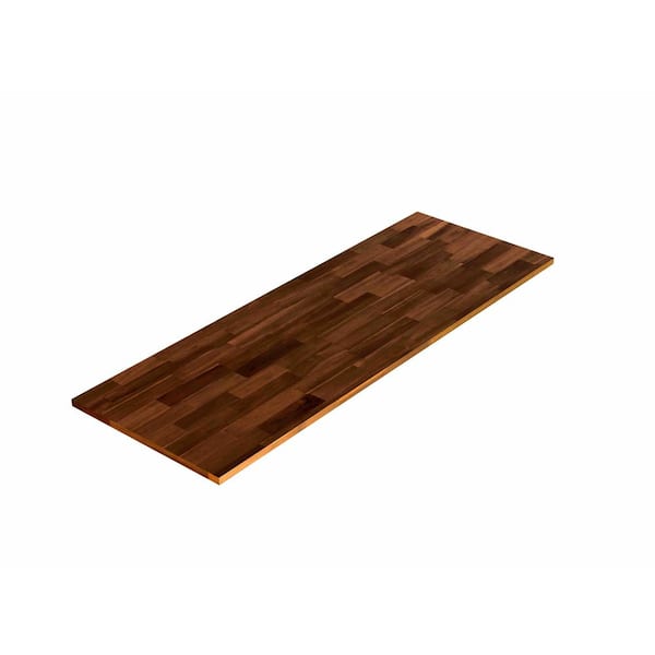 Interbuild 6 ft. L x 25 in. D Finished Acacia Solid Wood Butcher Block Countertop With Square Edge 675798 - The Home Depot