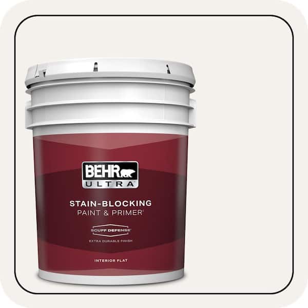 BEHR ULTRA 5 gal. #W-B-600 Luster White Extra Durable Flat Interior Paint & Primer