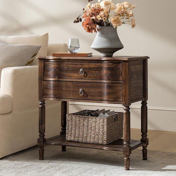 Rustic Rectangular End Table Reviews for Alaterre Furniture Alpine 2-Tier Rectangle End Table with ...