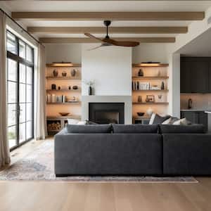 Maverick Smart 44 in. Indoor/Outdoor Midnight Black Modern Down Rod Ceiling Fan with Remote Included