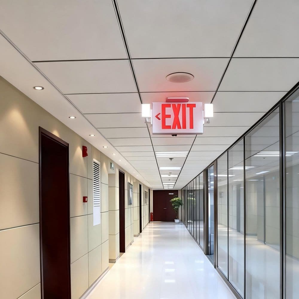 50-Watt Equivalent 120-277-Volt Integrated LED Red Exit Sign, LED Emergency Light with 2 Adjustable Lamp, UL Listed price history on PriceWatchPro