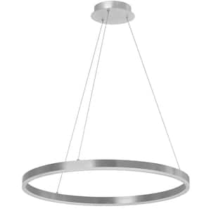 Circulo 1 Light Silver Globe Integrated LED Pendant Light