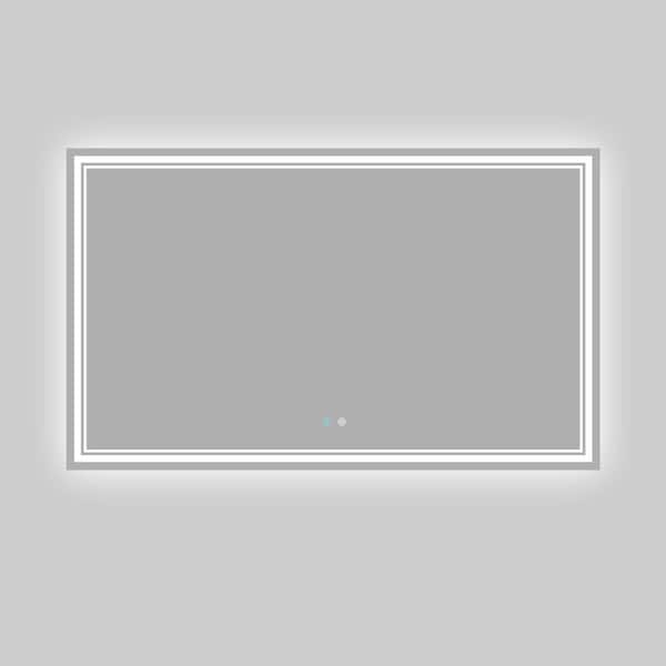 Zeafive Zbm 60 in. W x 36 in. H Large Rectangular HD Frameless Wall Mounted LED Lighted Bathroom Vanity Mirror with Lights