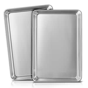 2-Pack Aluminum Jelly Roll Sheet Baking Pan, Steel Nonstick Cookie sheet, Size 15.8 in. x 11.3 in. x 1 in. (2-Piece Set)