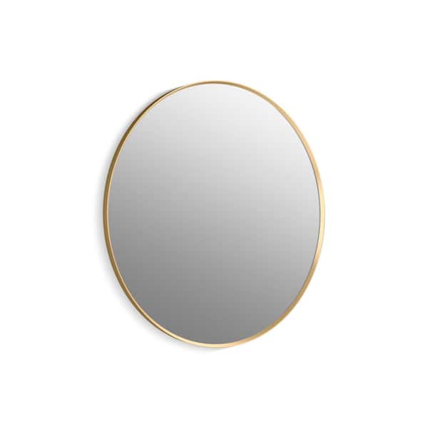 KOHLER Essential 42 in. W x 42 in. H Round Framed Wall Mount Bathroom Vanity Mirror in Moderne Brushed Gold