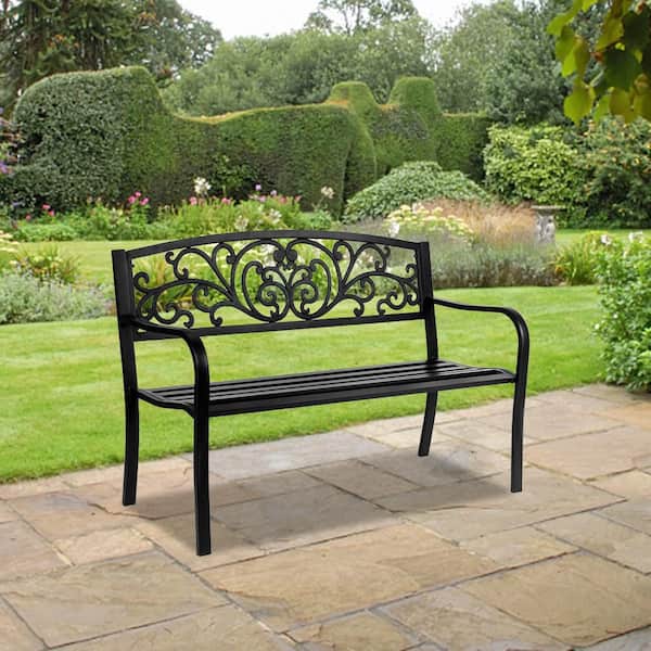 Cisvio 50in. Metal Outdoor Courtyard Decoration Park Leisure Bench