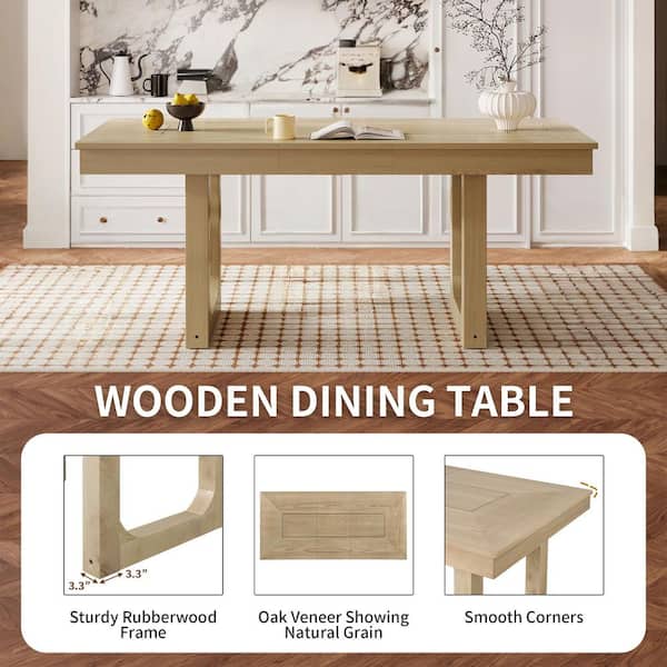 Harper & Bright Designs 7-Piece Natural MDF Extendable