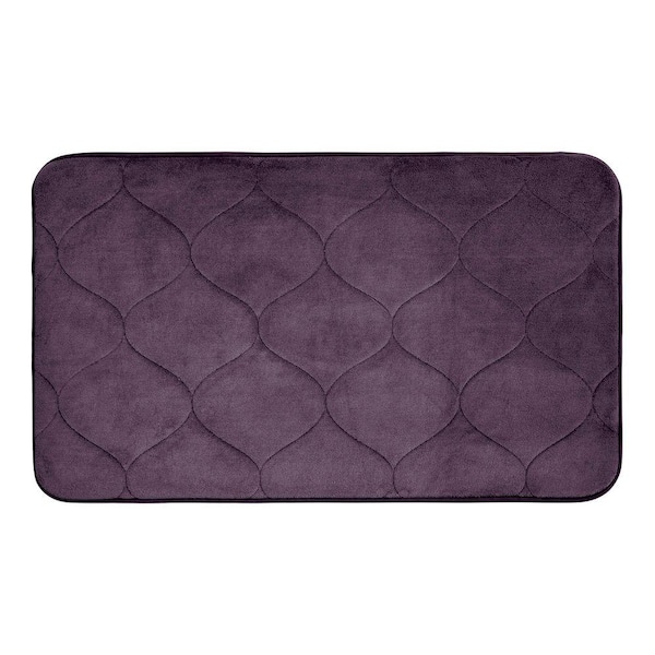 BounceComfort Palace Plum 17 in. x 24 in. Memory Foam Bath Mat