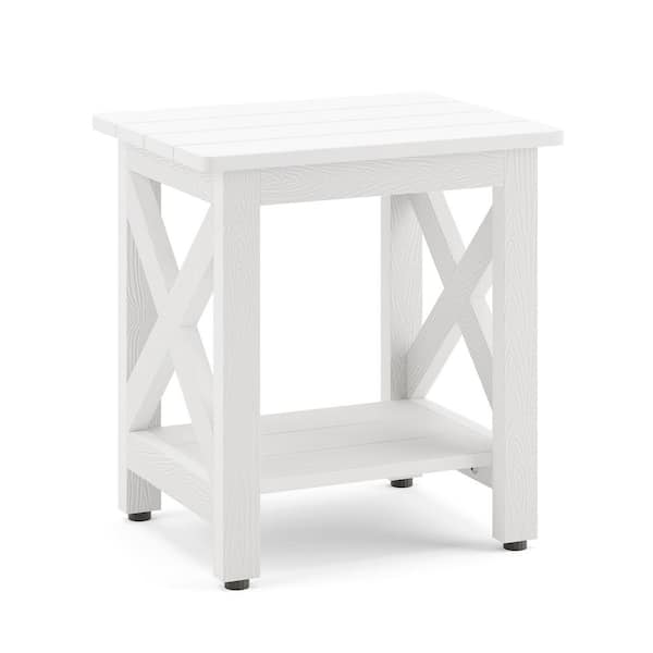 MOEPISY White Small Outdoor Side Table