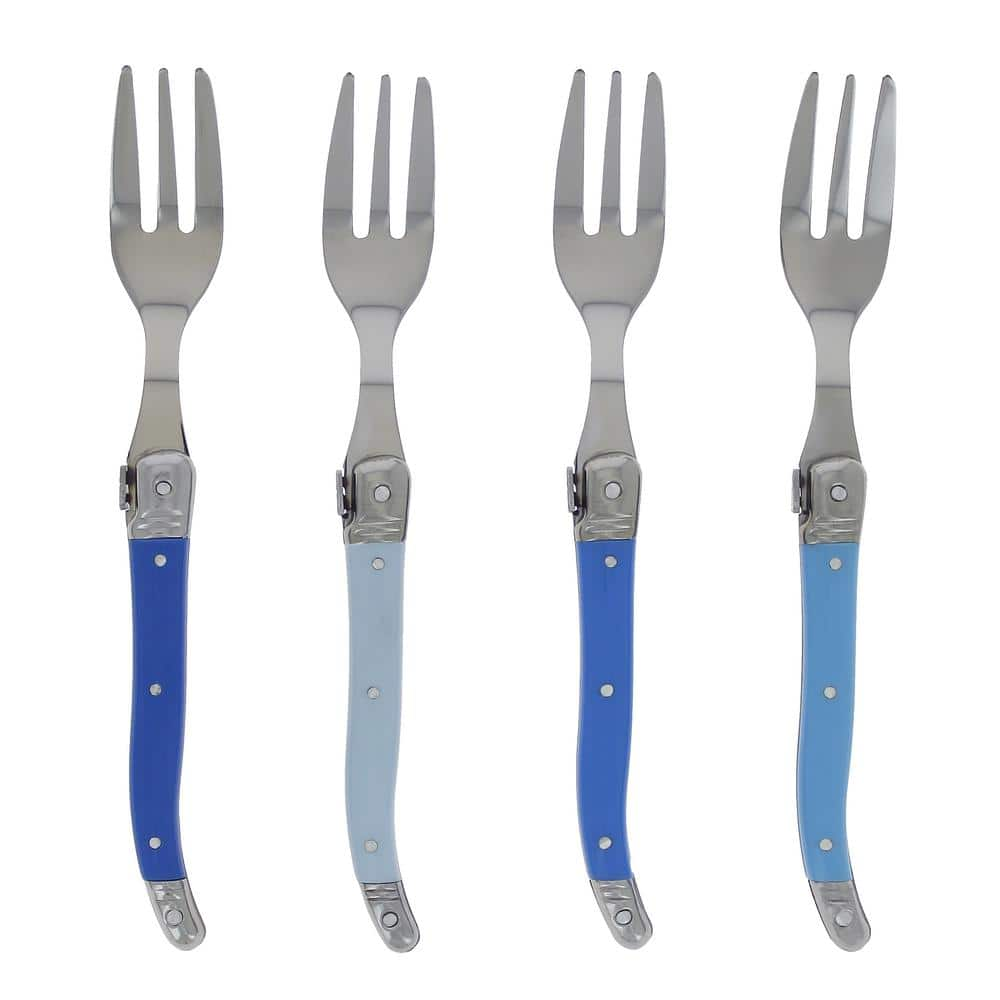 Blue Italian Pastry Forks Set of 6