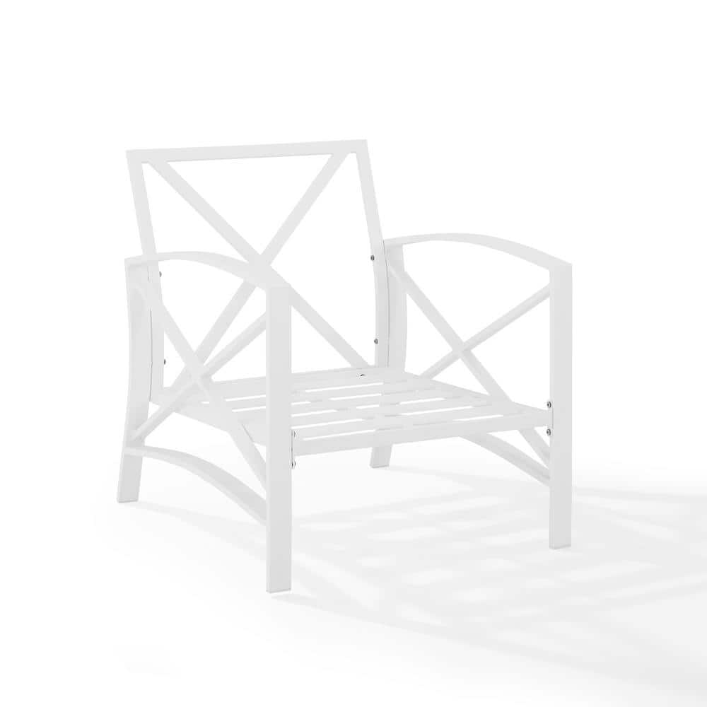 Mist and White Kaplan Transitional Outdoor Armchair with Cushions
