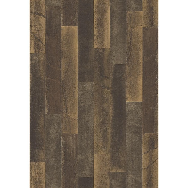 A-Street Prints Antique Floorboards Brown Wood Brown Wallpaper Sample