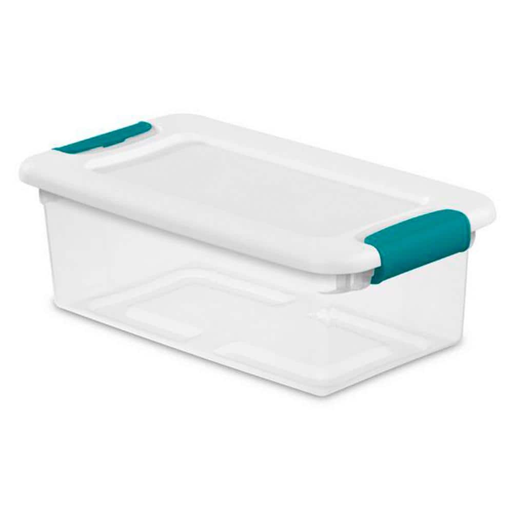 Clear Stackable Plastic Storage Boxes with Latching Lids, 24 Pack