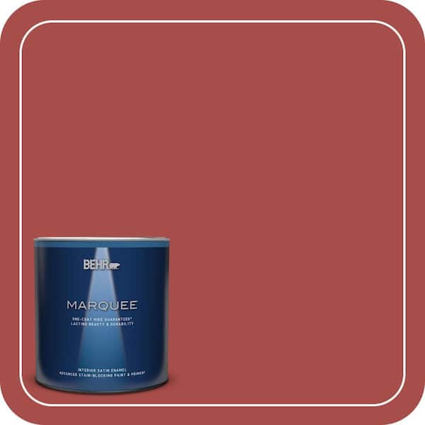BEHR MARQUEE 1 qt. Home Decorators Collection #HDC-CL-09 Persimmon Red Satin Enamel Interior Paint & Primer