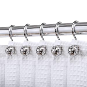 Rust Resistant Stainless Hallow Ball Shower Curtain Rings for Bathroom in Chrome (12-Set)